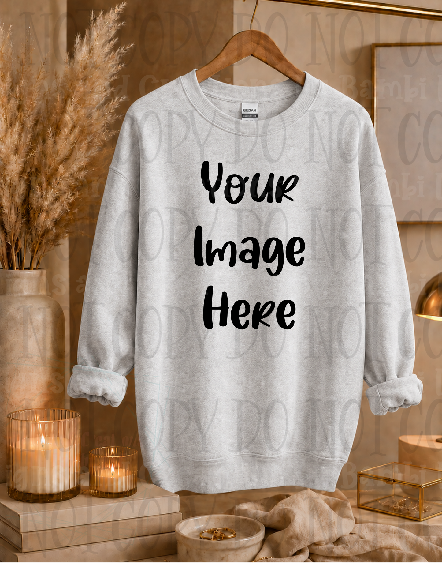 Elegant Boutique Hanging Sweatshirt Apparel Mock Ups (Gildan Brand)
