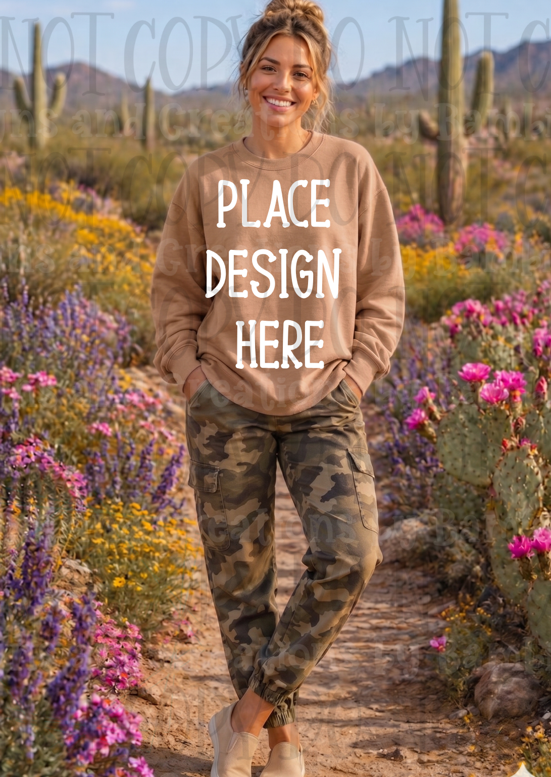 Desert Scene Apparel Mock Ups (Gildan Brand)