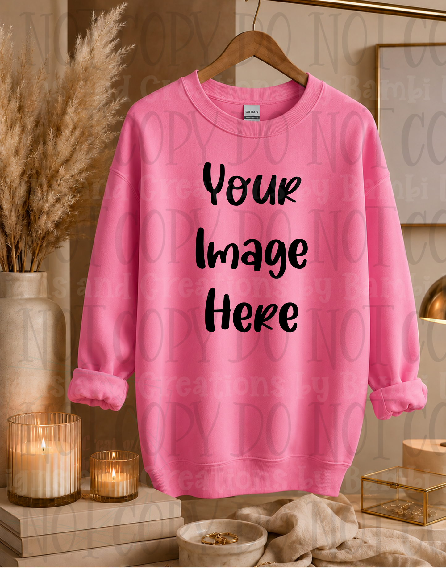 Elegant Boutique Hanging Sweatshirt Apparel Mock Ups (Gildan Brand)