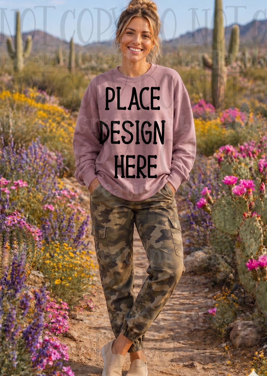 Desert Scene Apparel Mock Ups (Gildan Brand)