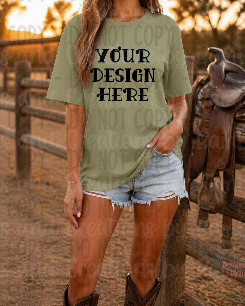 Western Themed Gildan Apparel Mock Ups