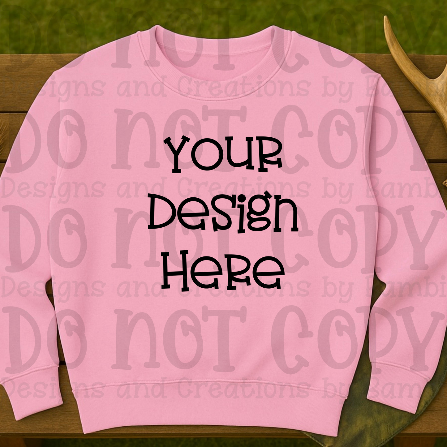Hunting Rustic with Bench Sweatshirt Apparel Mock Ups