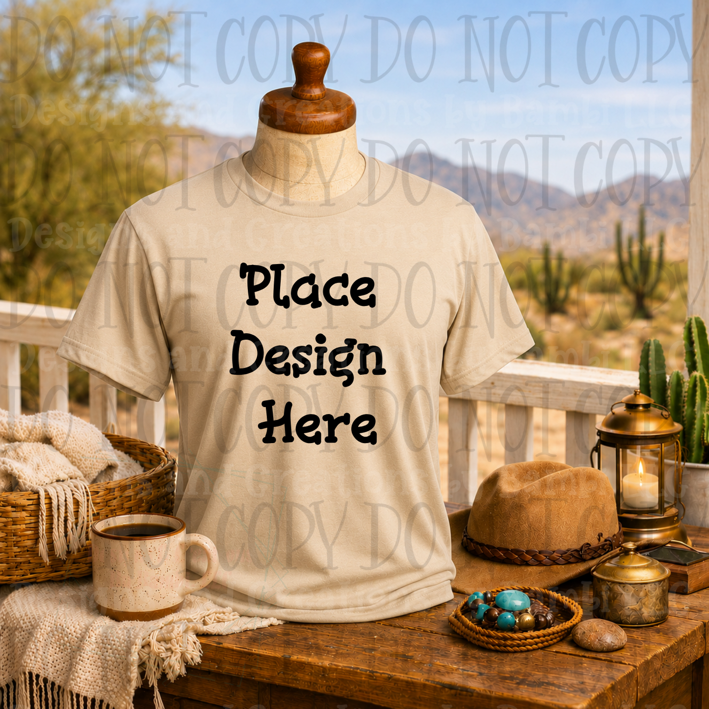 Variety of Western Style Themes and Scene Apparel Mock Ups (Various Brands)