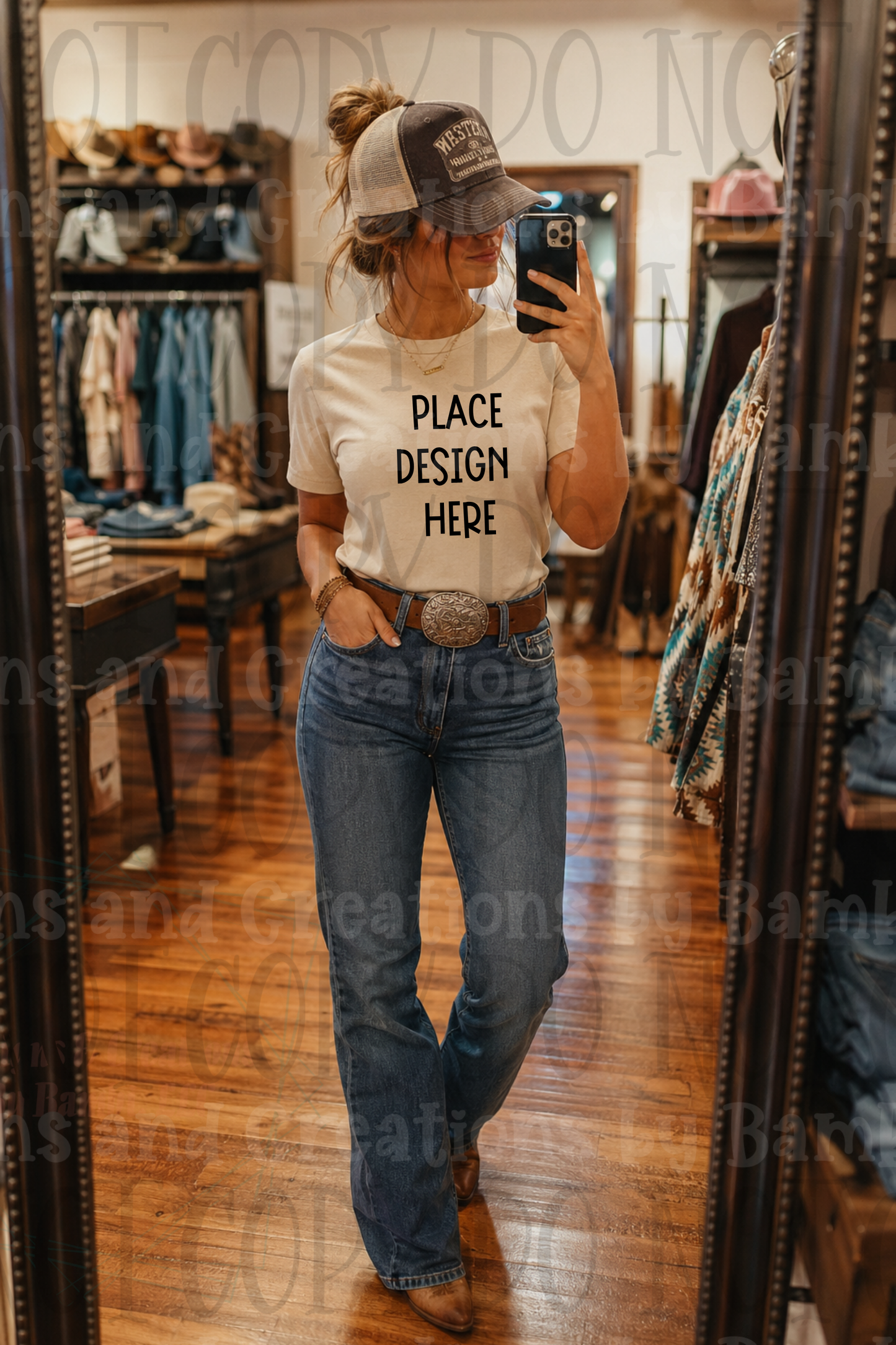 Western Mama Themed Apparel Mock Ups (Bella Canvas, Comfort Colors, and Gildan Brands)