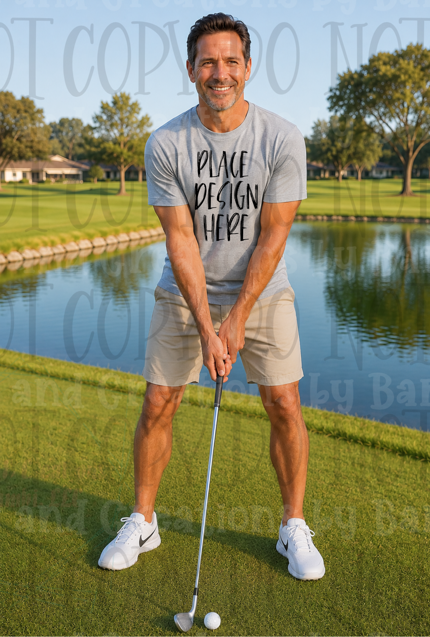 Variety of Father's Day Scene Apparel Mock Ups (Gildan Brand Only)