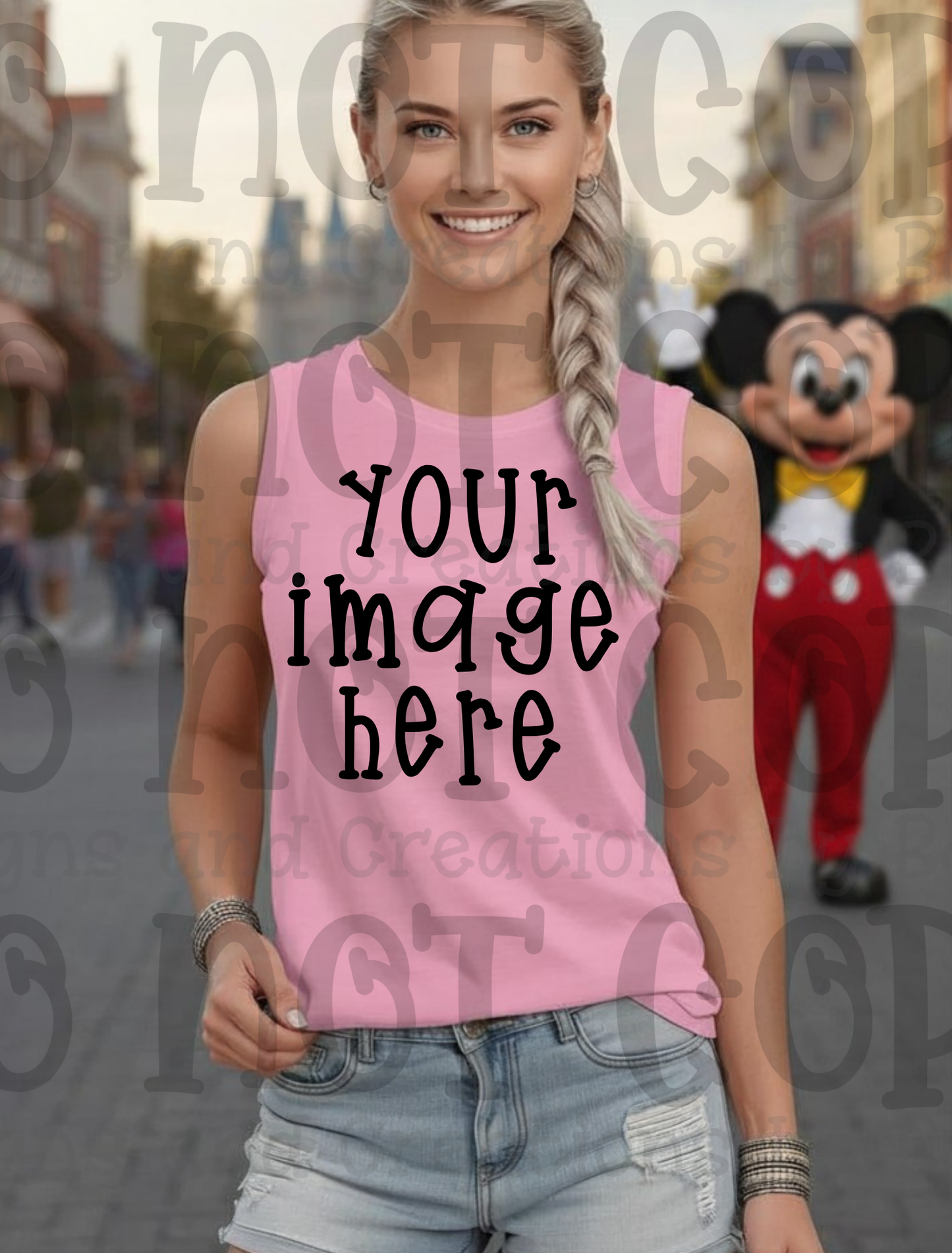Disney Theme Park with Mouse Apparel Mock Ups