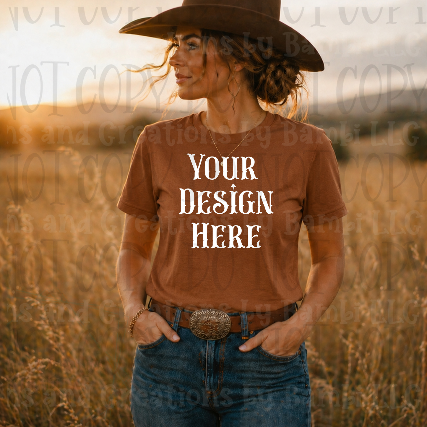 Western Mama in Fields Apparel Mock Ups (Bella Canvas, Comfort Colors, and Gildan Brands)