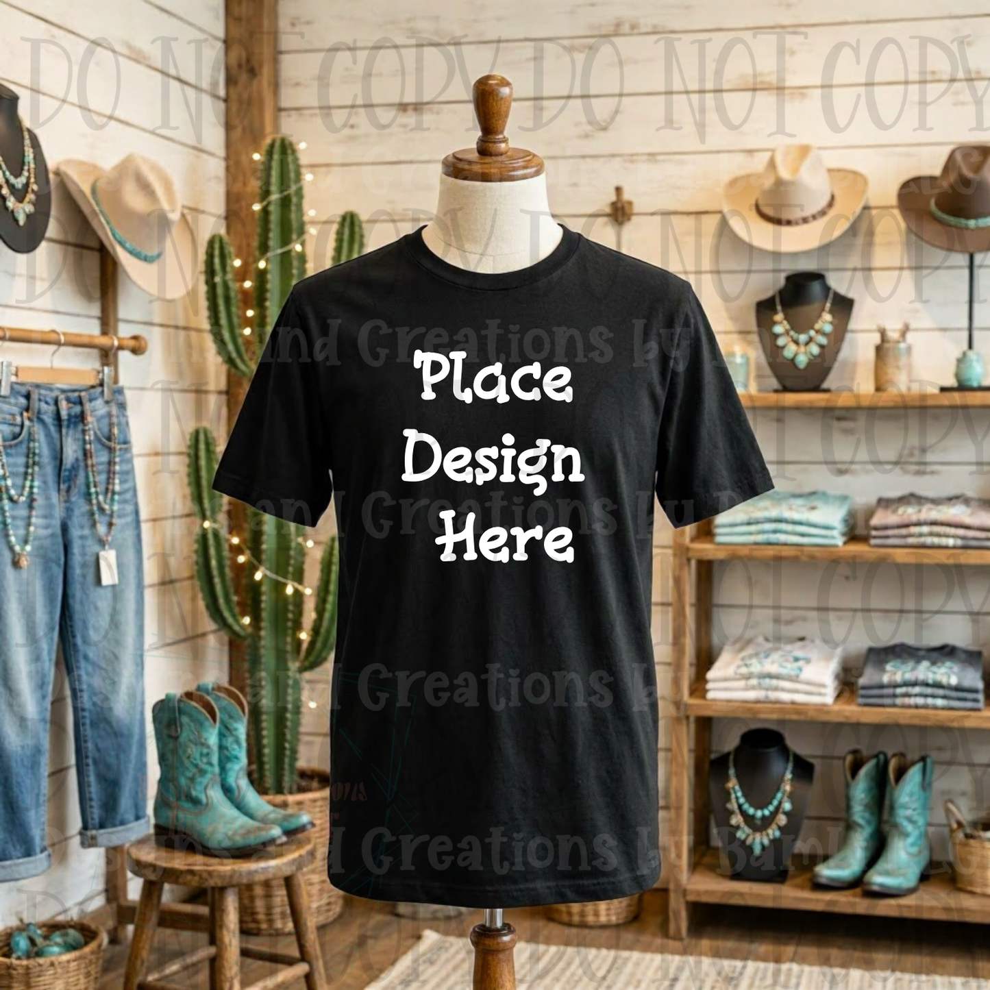 Variety of Western Style Themes and Scene Apparel Mock Ups (Various Brands)