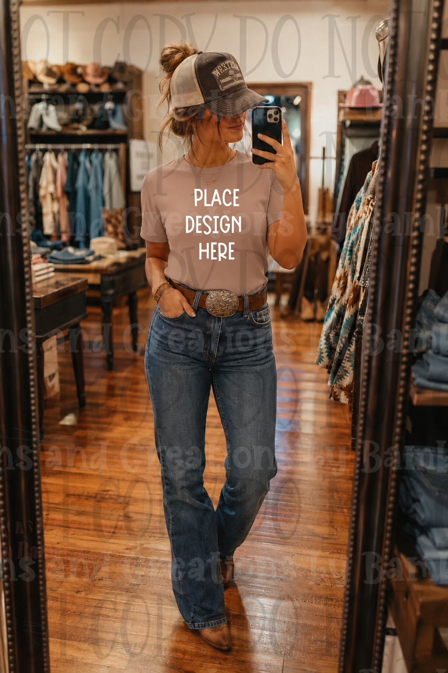 Western Mama Themed Apparel Mock Ups (Bella Canvas, Comfort Colors, and Gildan Brands)