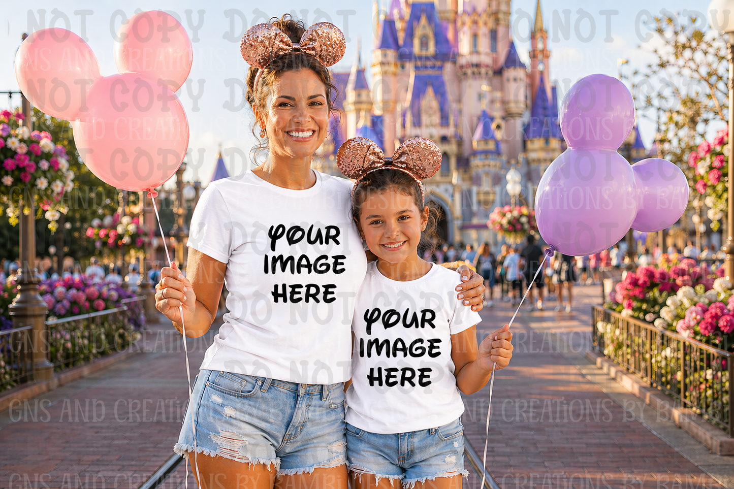 Disney Princess- Mommy and Me Gildan Apparel Mock Ups