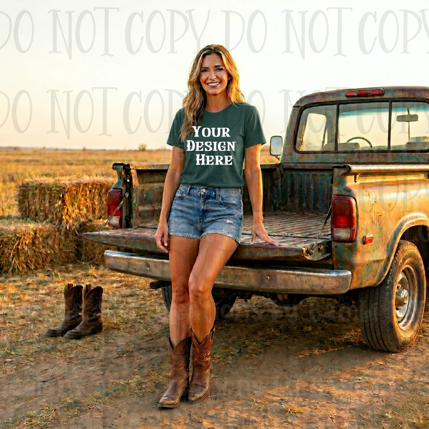 Western Mama with Truck Apparel Mock Ups (Bella Canvas and Gildan Brands)