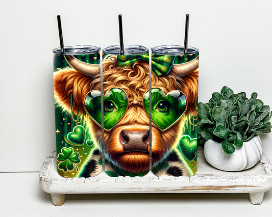 The Highland Cow and St Patty's Day 20 oz Tumbler