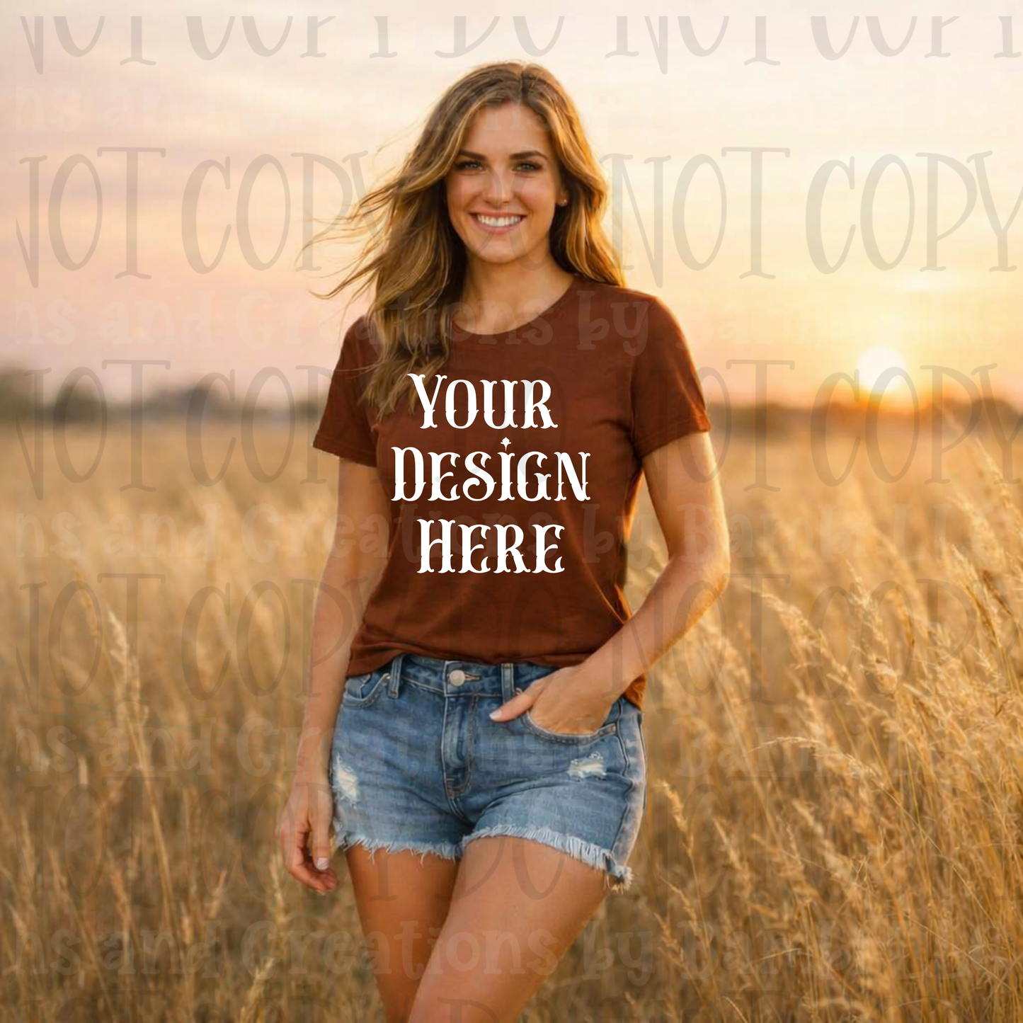Western Mama in Fields Apparel Mock Ups (Bella Canvas, Comfort Colors, and Gildan Brands)