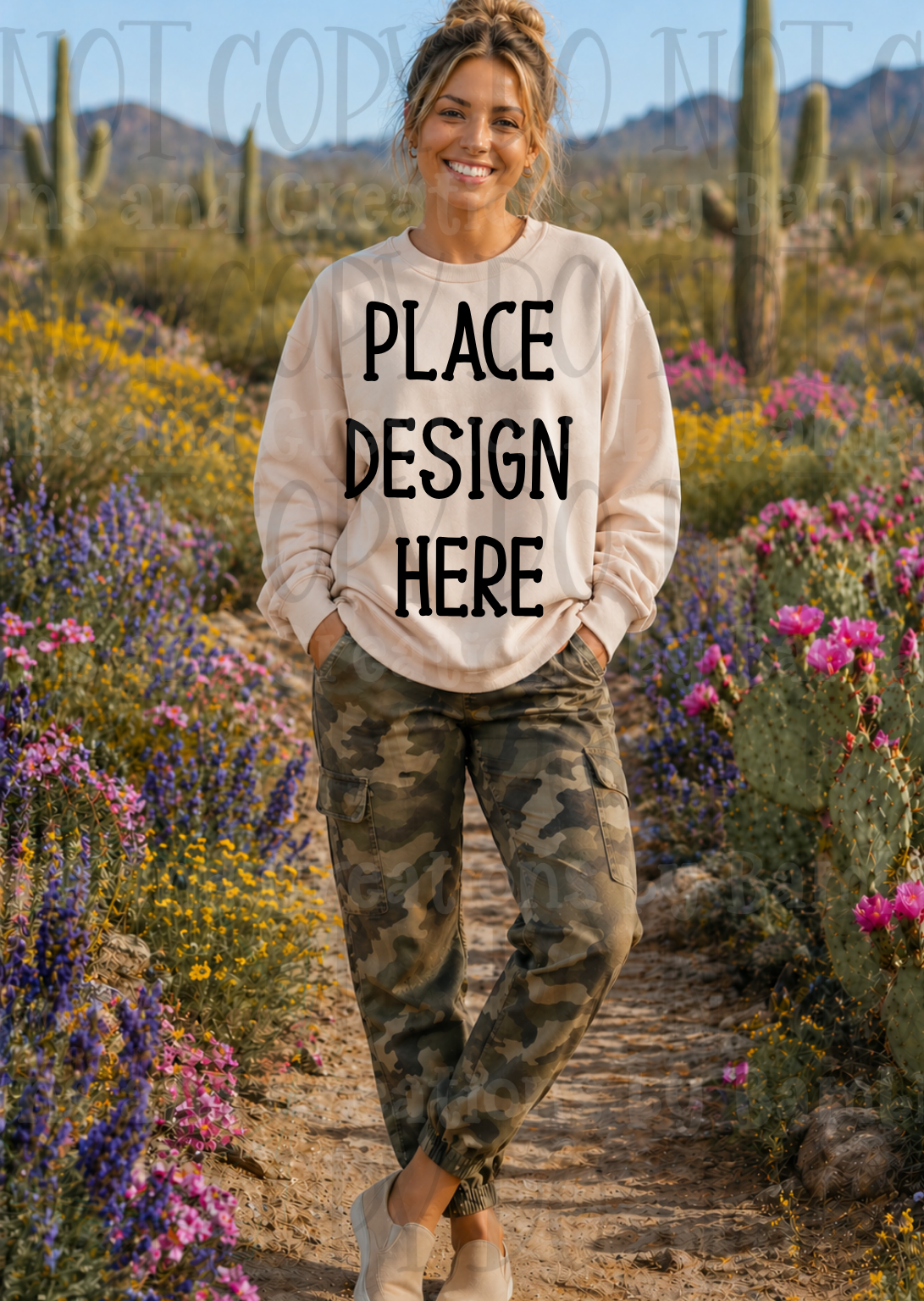 Desert Scene Apparel Mock Ups (Gildan Brand)