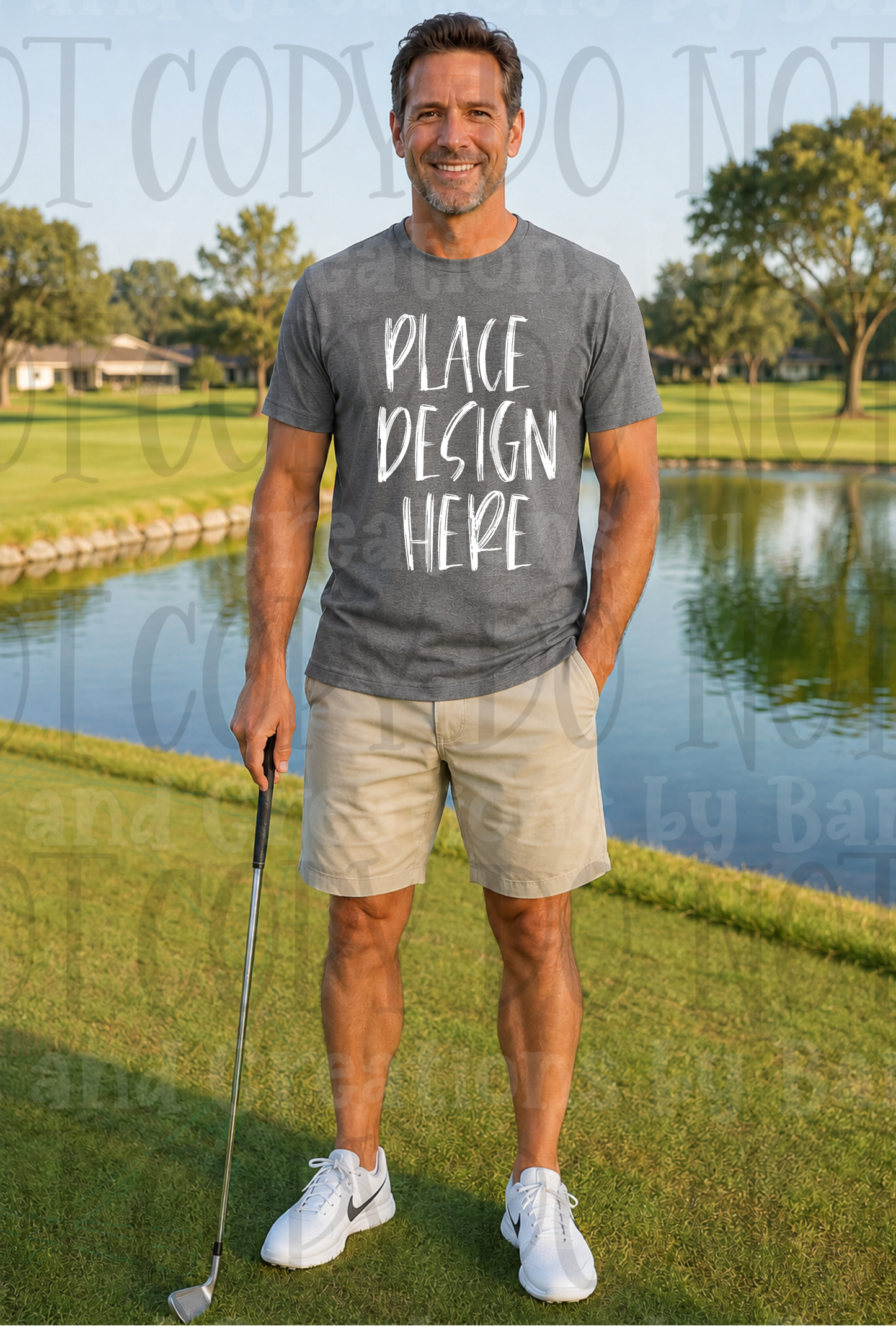 Variety of Father's Day Scene Apparel Mock Ups (Gildan Brand Only)