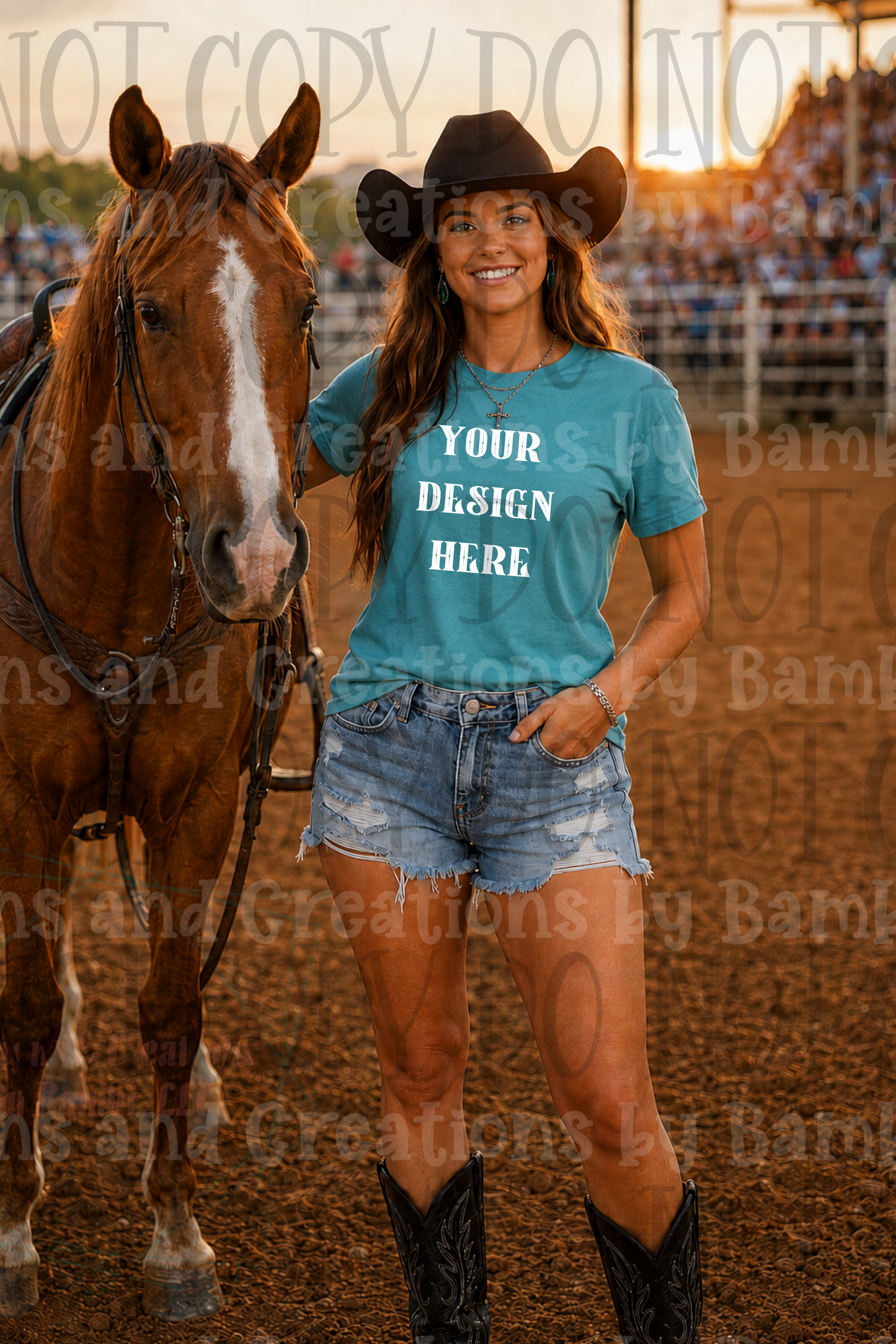 Variety of Rodeo Themed Apparel Mock Ups (Bella Canvas, Comfort Color, and Gildan Brand)