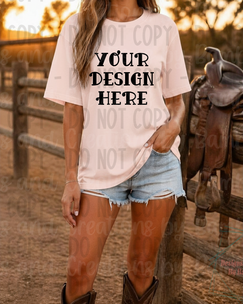 Western Themed Gildan Apparel Mock Ups