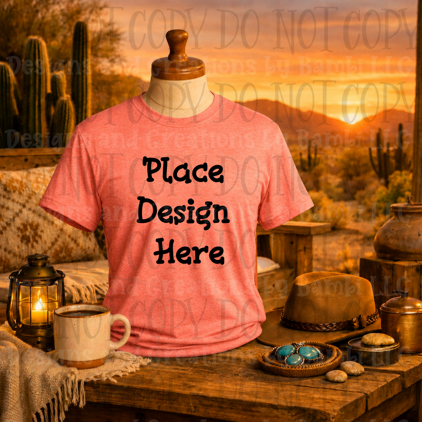 Variety of Western Style Themes and Scene Apparel Mock Ups (Various Brands)