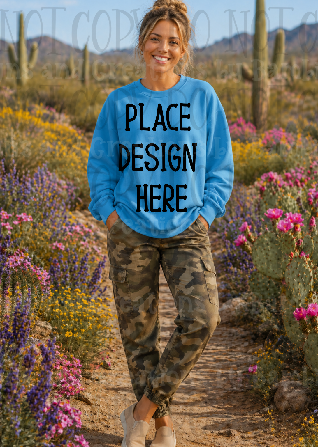 Desert Scene Apparel Mock Ups (Gildan Brand)