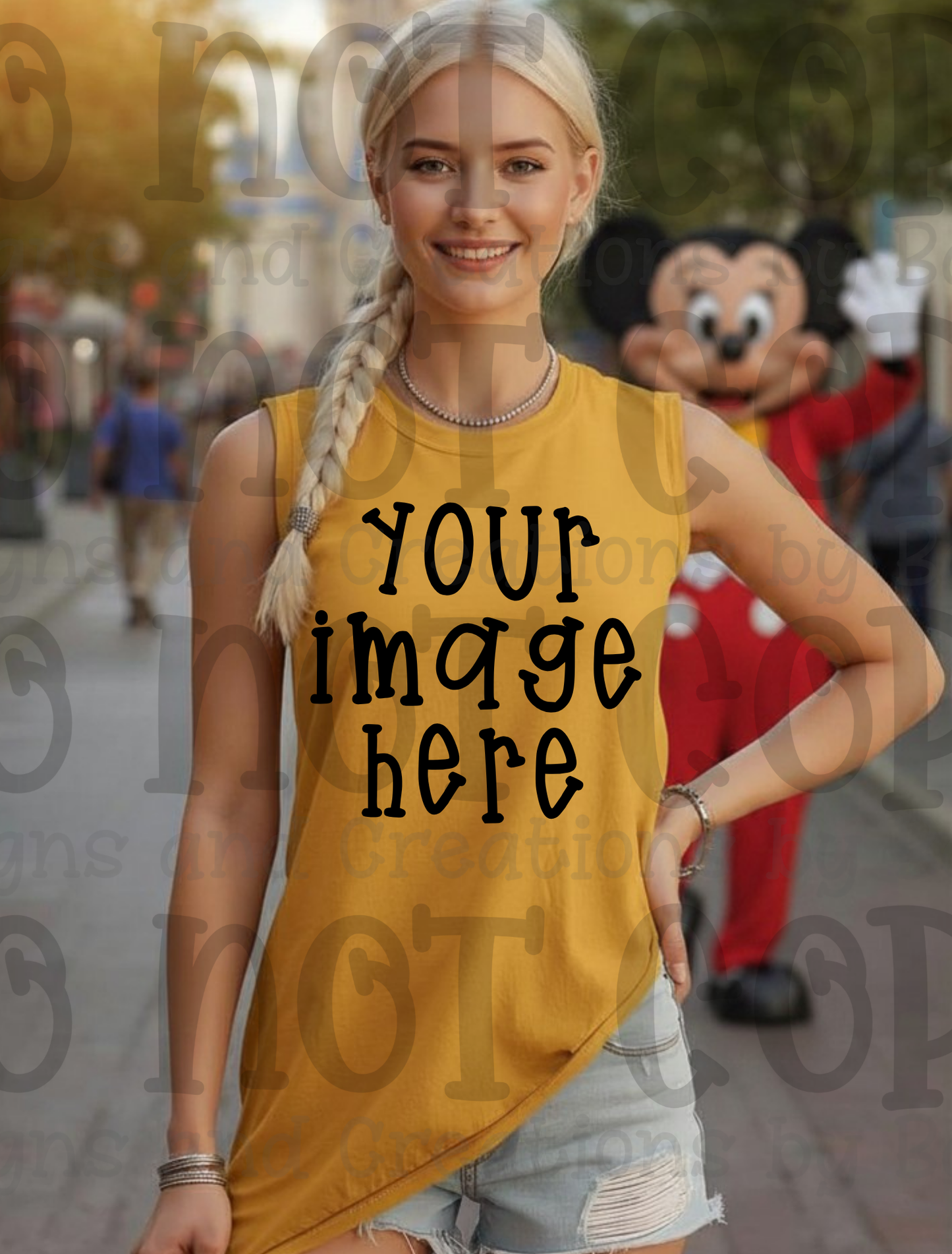 Disney Theme Park with Mouse Apparel Mock Ups