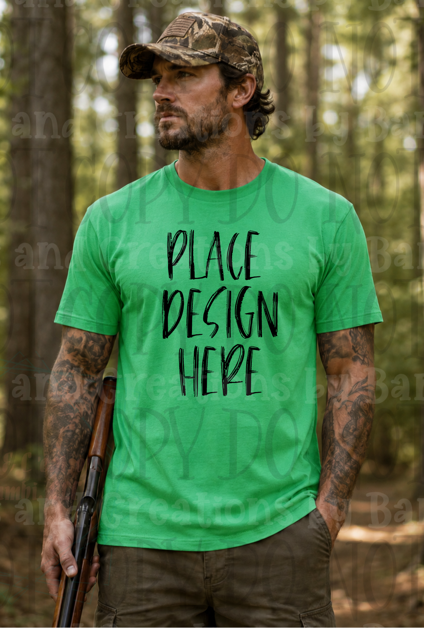 Variety of Father's Day Scene Apparel Mock Ups (Gildan Brand Only)