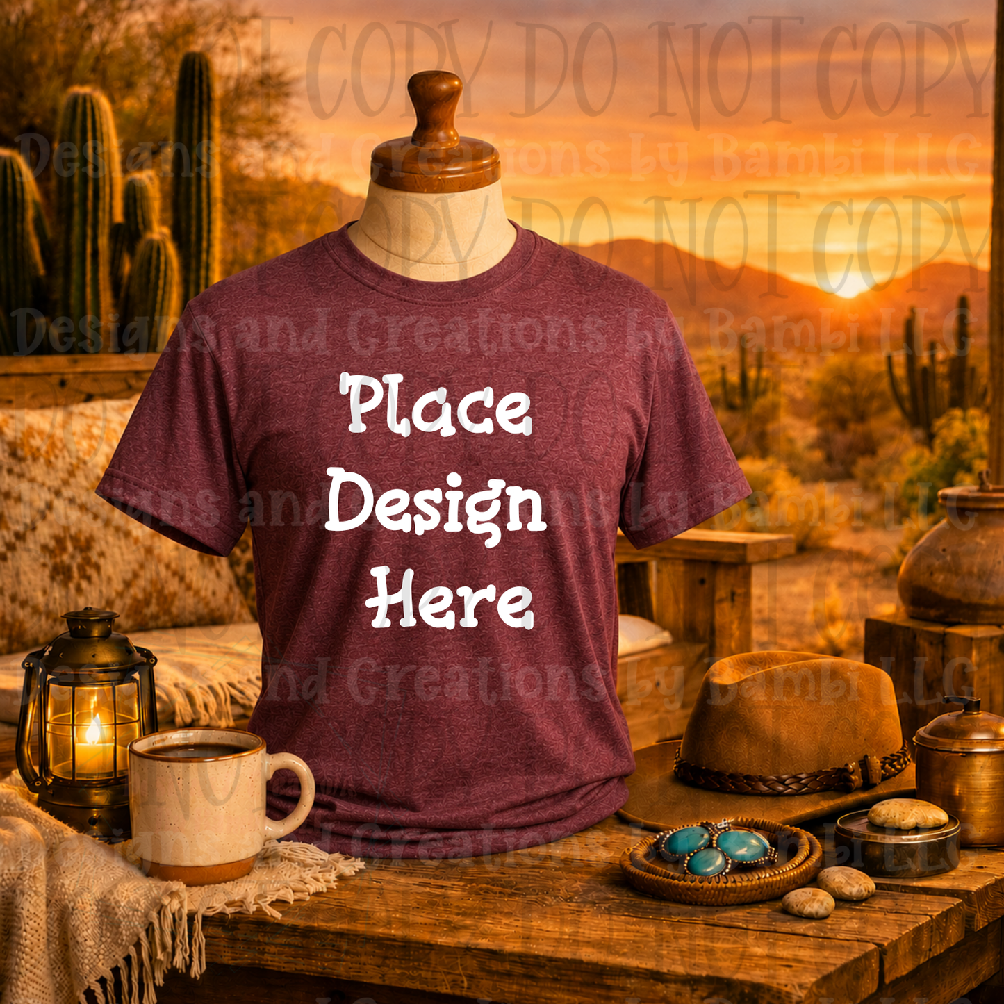 Variety of Western Style Themes and Scene Apparel Mock Ups (Various Brands)