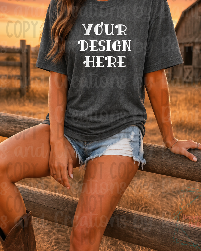 Western Themed Gildan Apparel Mock Ups