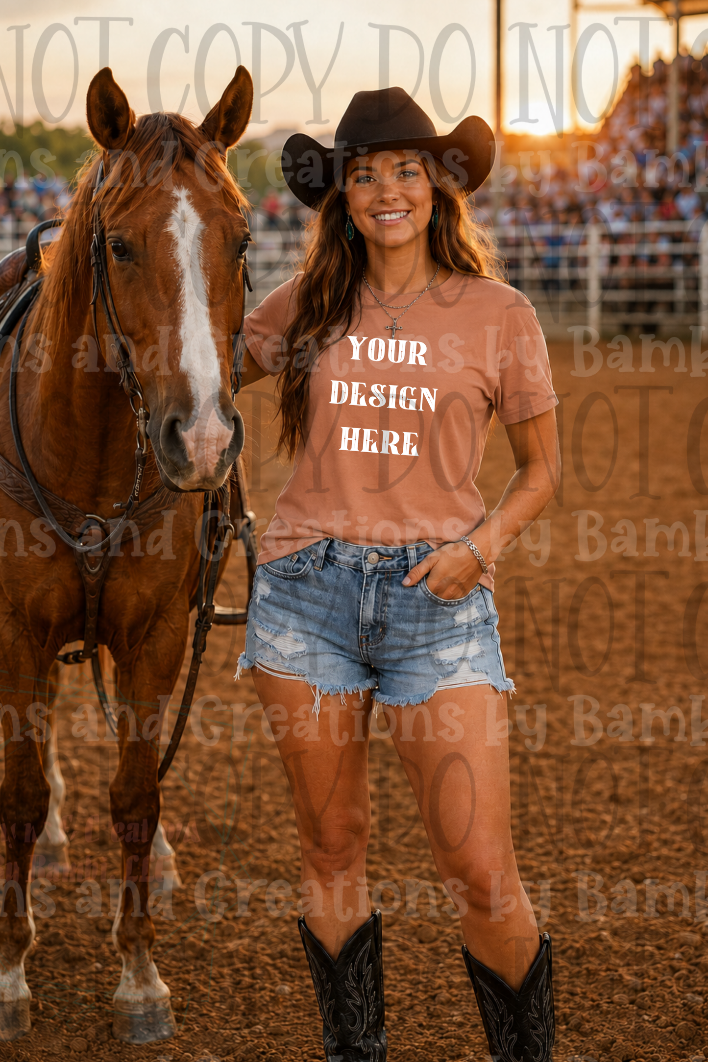 Variety of Rodeo Themed Apparel Mock Ups (Bella Canvas, Comfort Color, and Gildan Brand)