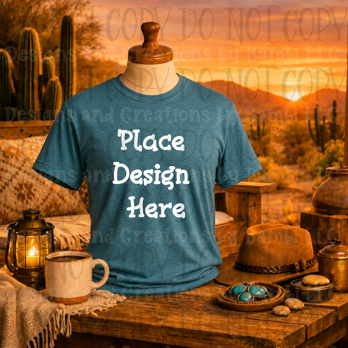 Variety of Western Style Themes and Scene Apparel Mock Ups (Various Brands)