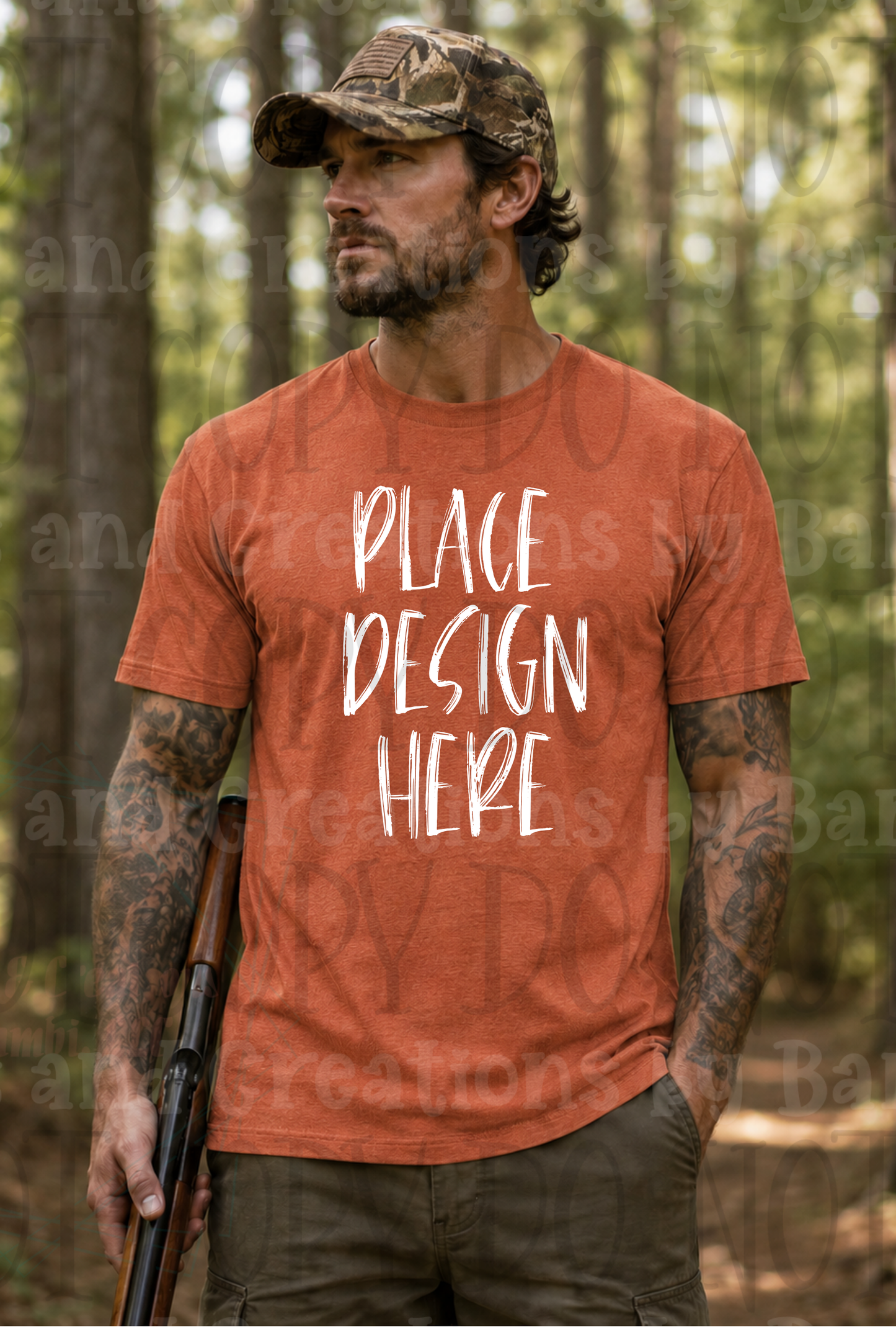 Variety of Father's Day Scene Apparel Mock Ups (Gildan Brand Only)