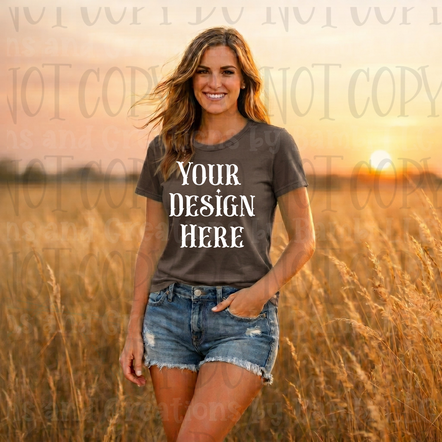 Western Mama in Fields Apparel Mock Ups (Bella Canvas, Comfort Colors, and Gildan Brands)