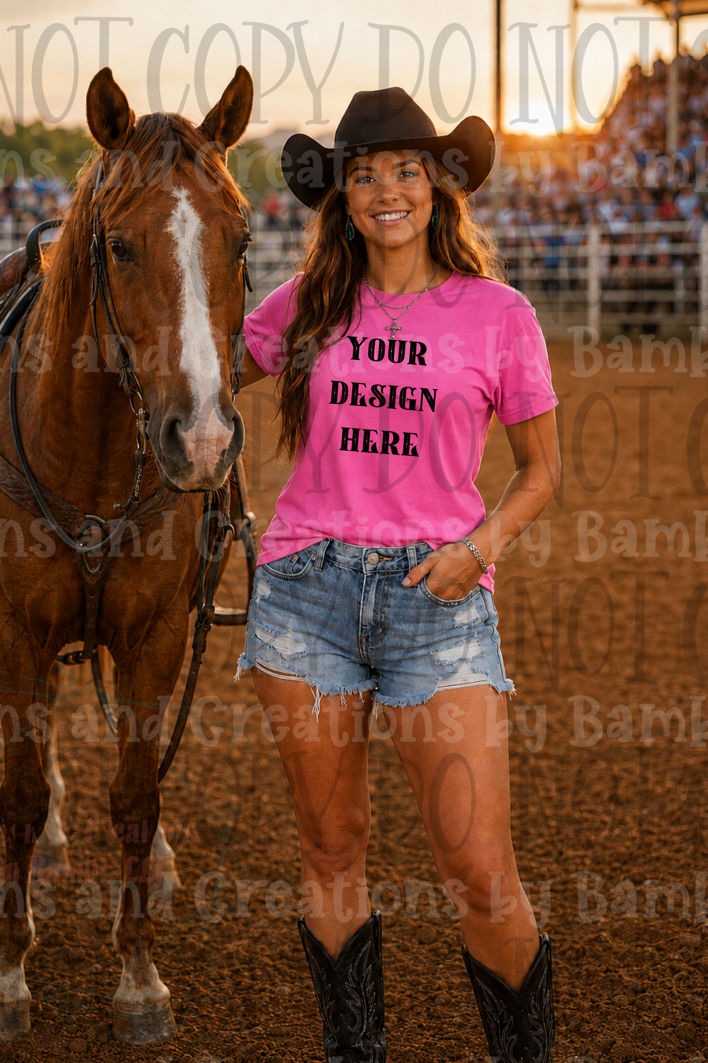 Variety of Rodeo Themed Apparel Mock Ups (Bella Canvas, Comfort Color, and Gildan Brand)