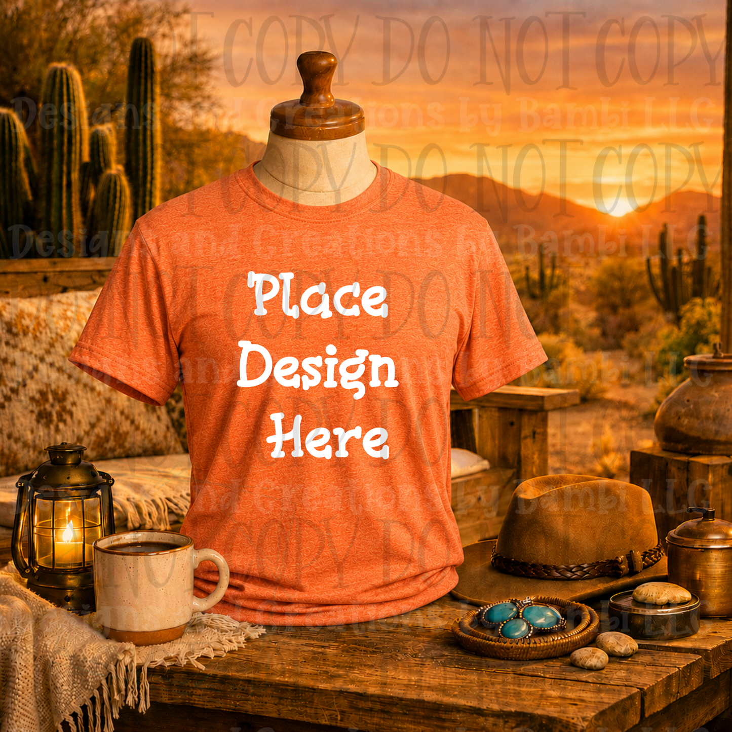 Variety of Western Style Themes and Scene Apparel Mock Ups (Various Brands)