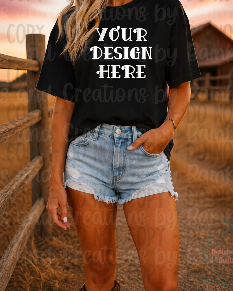 Western Themed Gildan Apparel Mock Ups