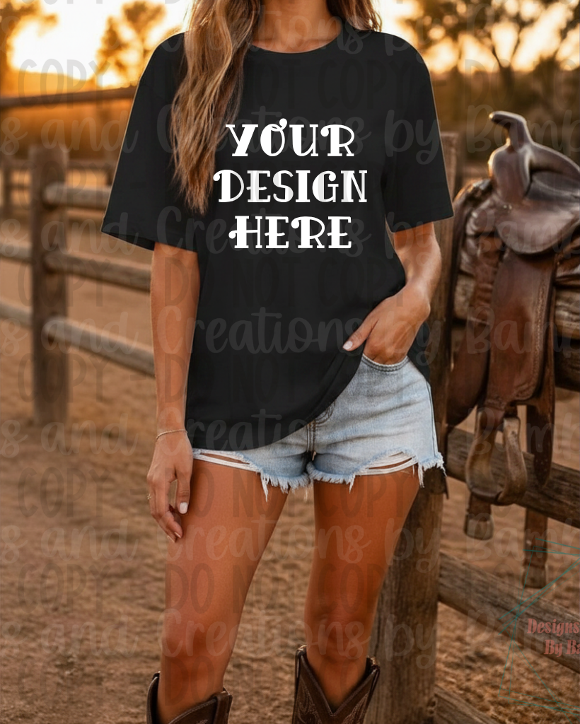 Western Themed Gildan Apparel Mock Ups