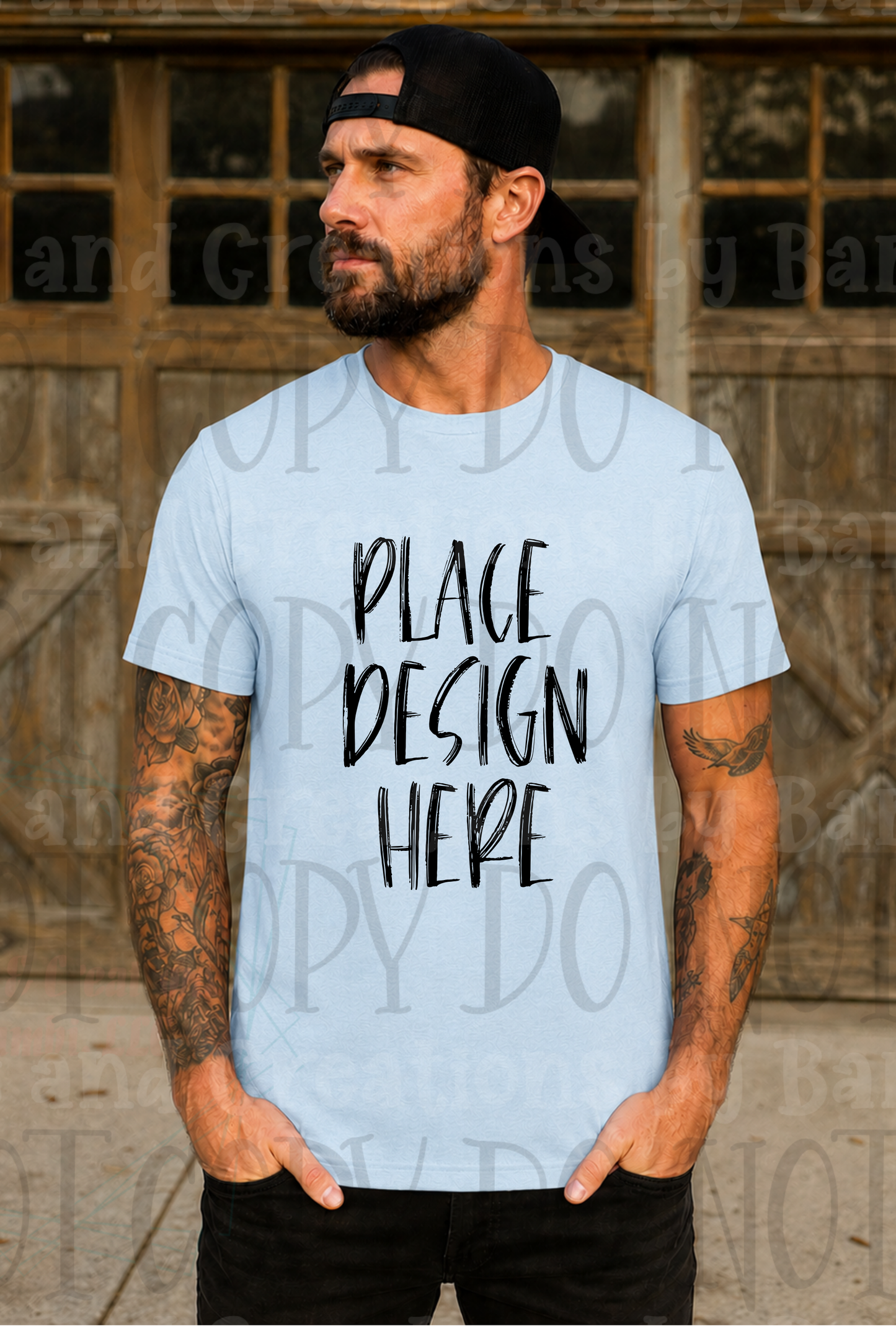 Variety of Father's Day Scene Apparel Mock Ups (Gildan Brand Only)