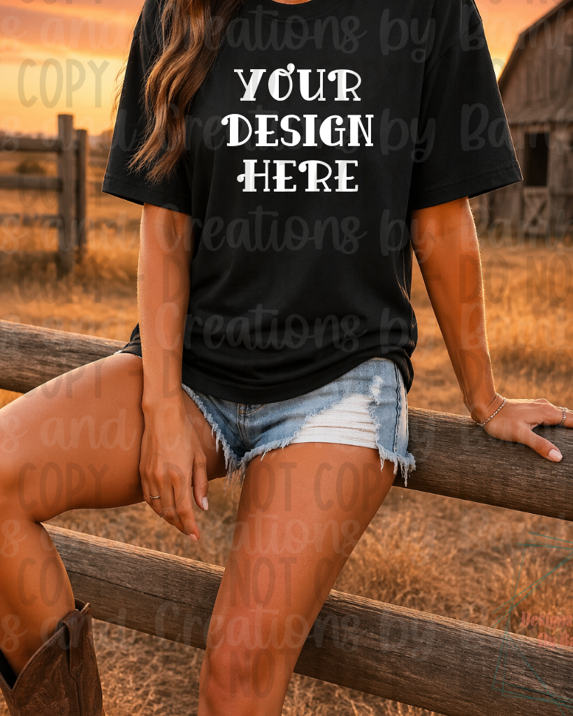 Western Themed Gildan Apparel Mock Ups