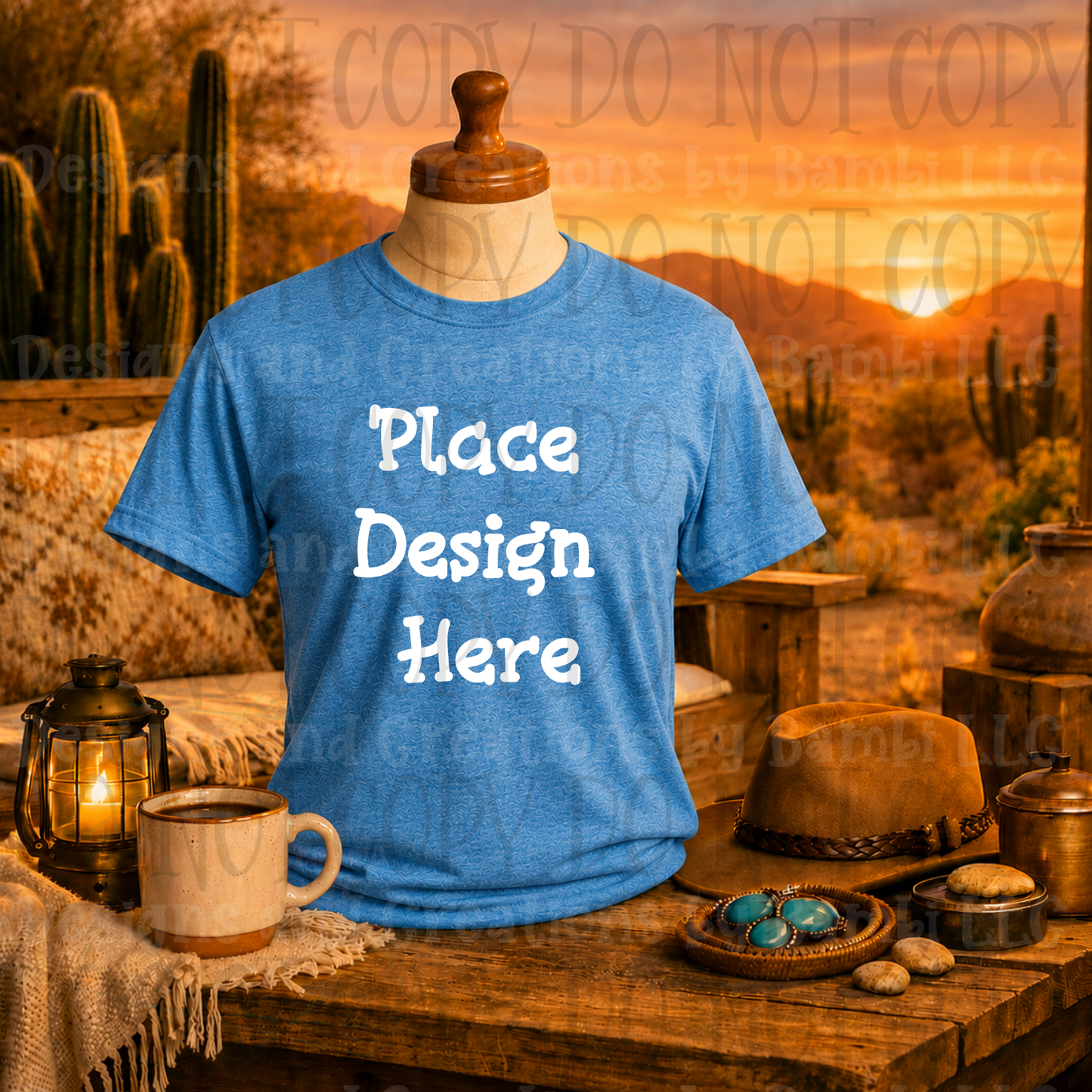 Variety of Western Style Themes and Scene Apparel Mock Ups (Various Brands)