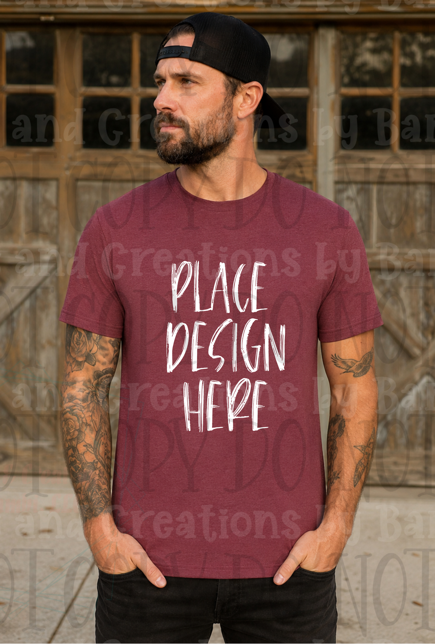 Variety of Father's Day Scene Apparel Mock Ups (Gildan Brand Only)