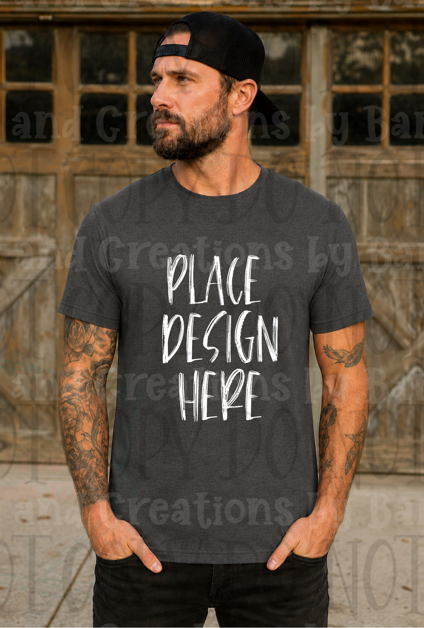 Variety of Father's Day Scene Apparel Mock Ups (Gildan Brand Only)
