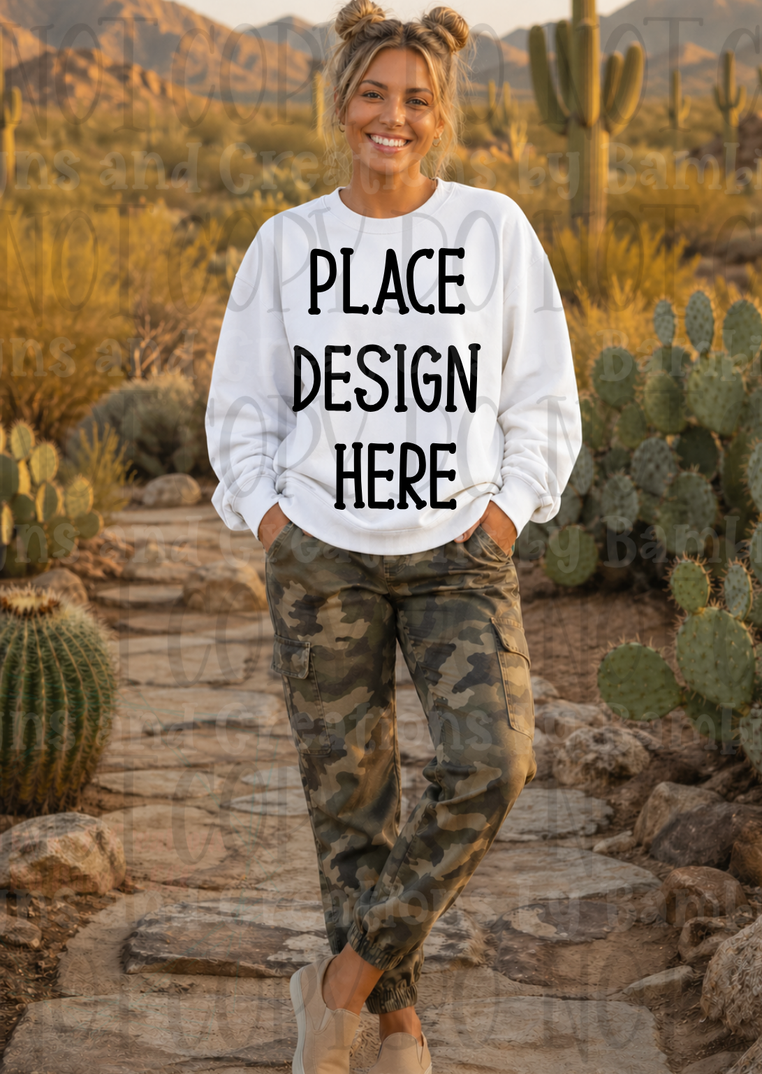 Desert Scene Apparel Mock Ups (Gildan Brand)