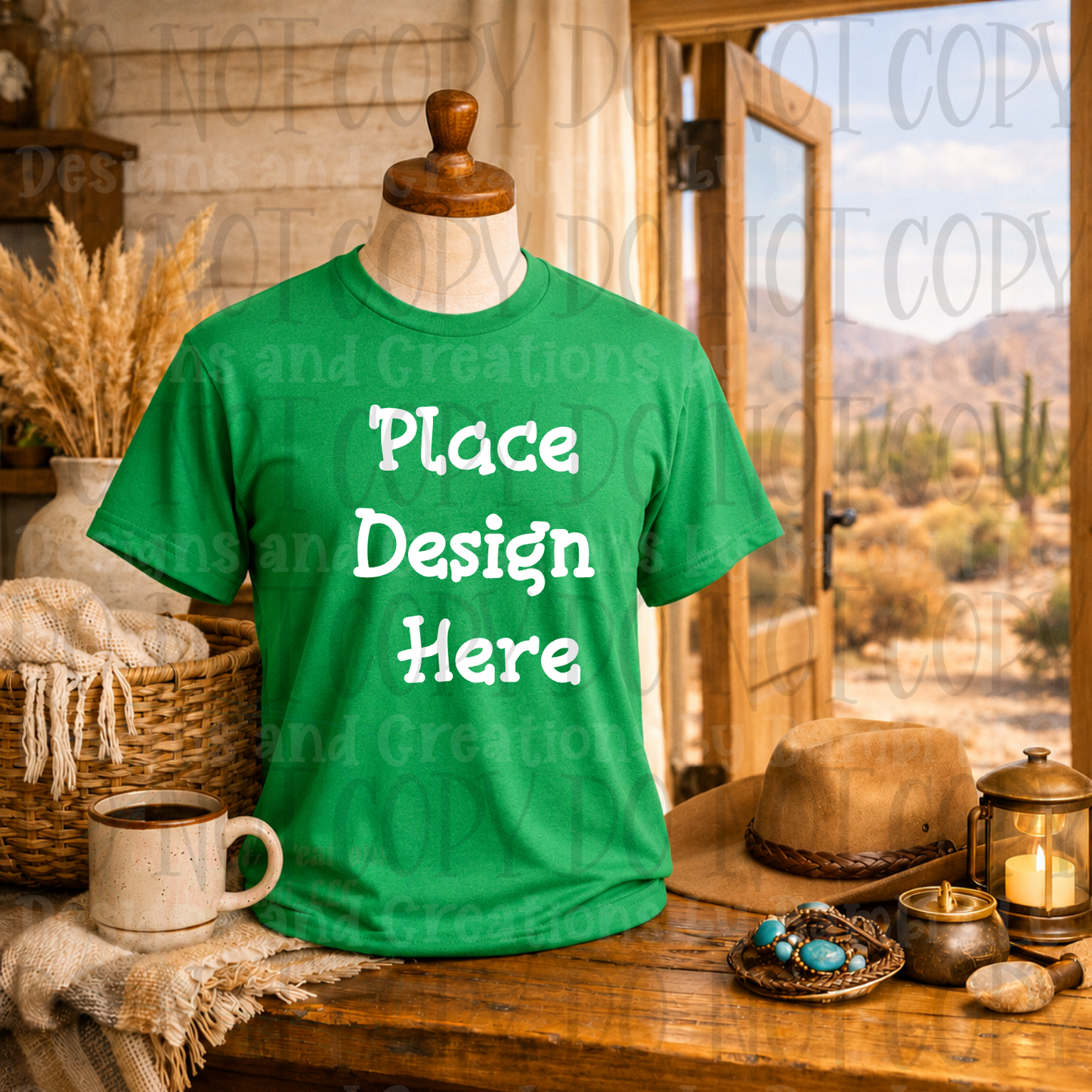 Variety of Western Style Themes and Scene Apparel Mock Ups (Various Brands)
