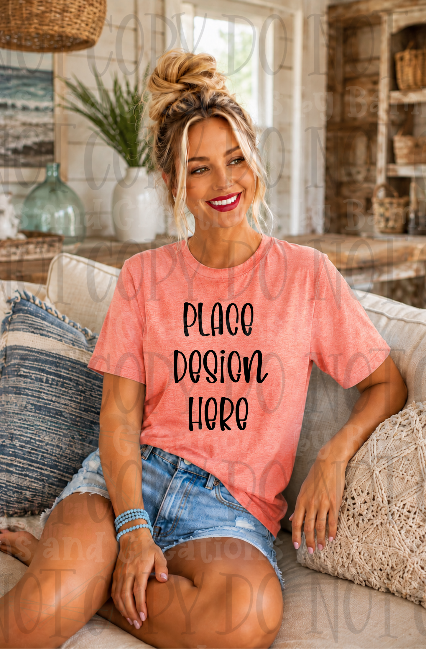 Variety of Boho Style Apparel Mock Ups (Bella Canvas and Gildan Brands)
