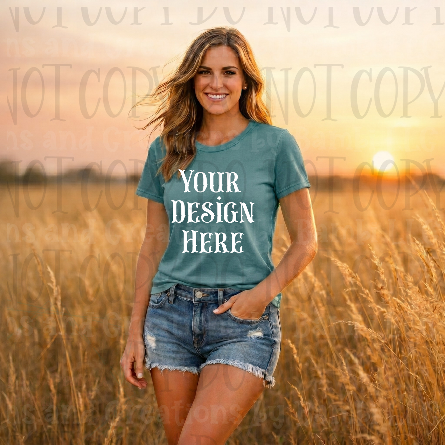 Western Mama in Fields Apparel Mock Ups (Bella Canvas, Comfort Colors, and Gildan Brands)