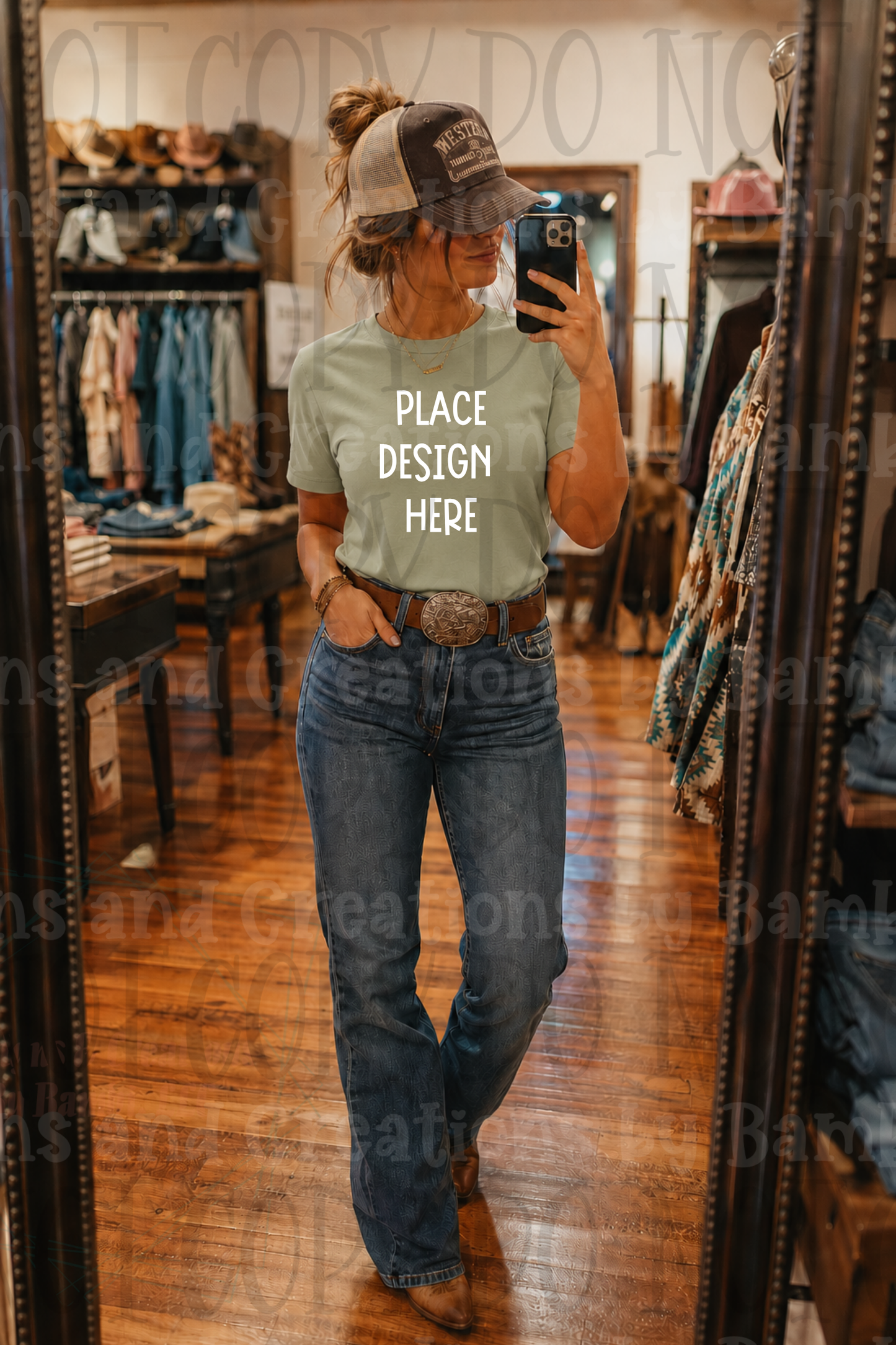 Western Mama Themed Apparel Mock Ups (Bella Canvas, Comfort Colors, and Gildan Brands)