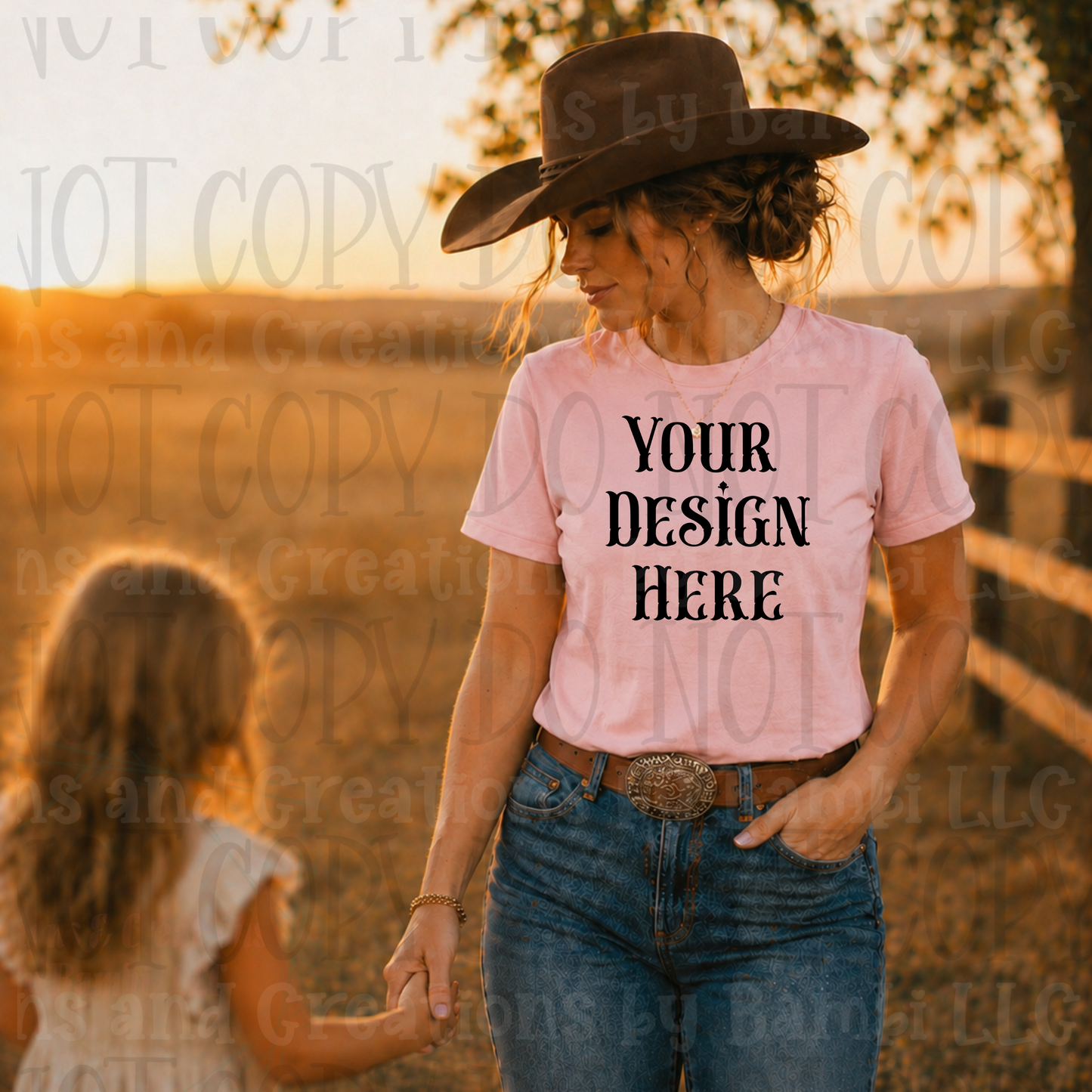 Western Mama in Fields Apparel Mock Ups (Bella Canvas, Comfort Colors, and Gildan Brands)