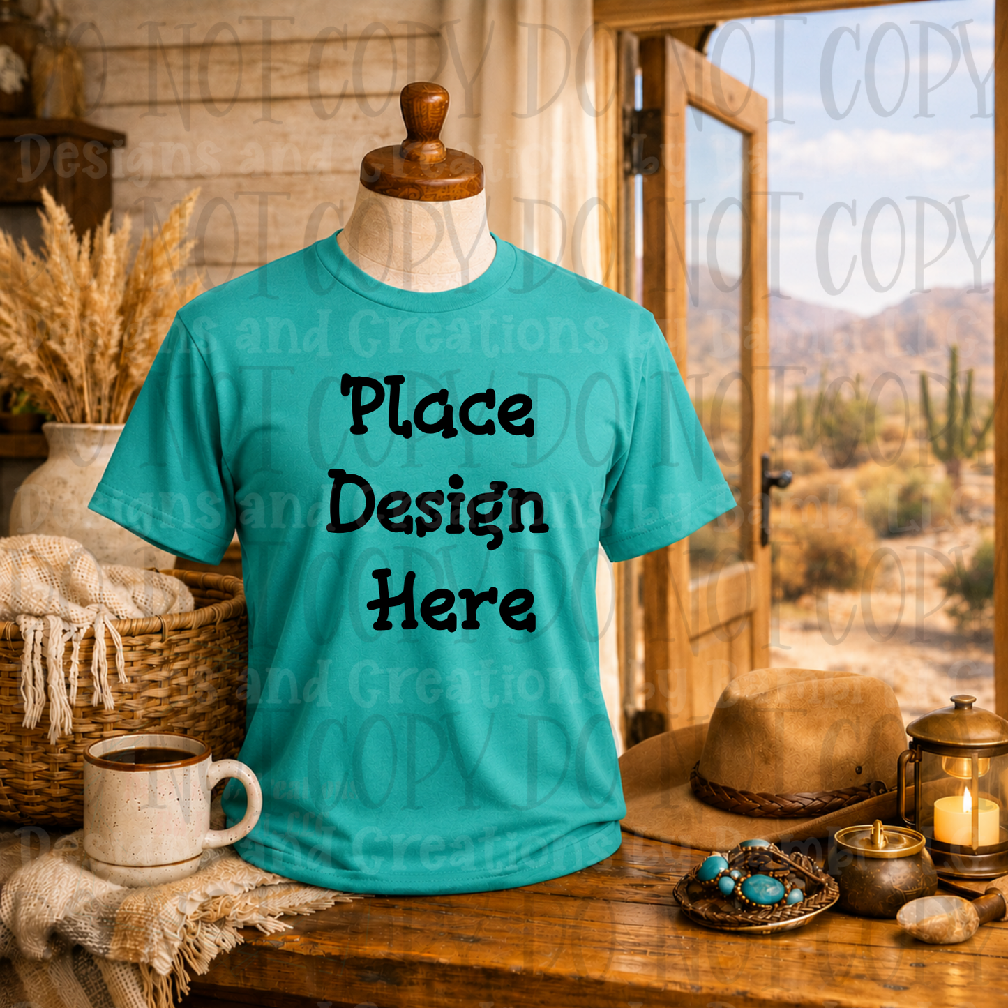 Variety of Western Style Themes and Scene Apparel Mock Ups (Various Brands)