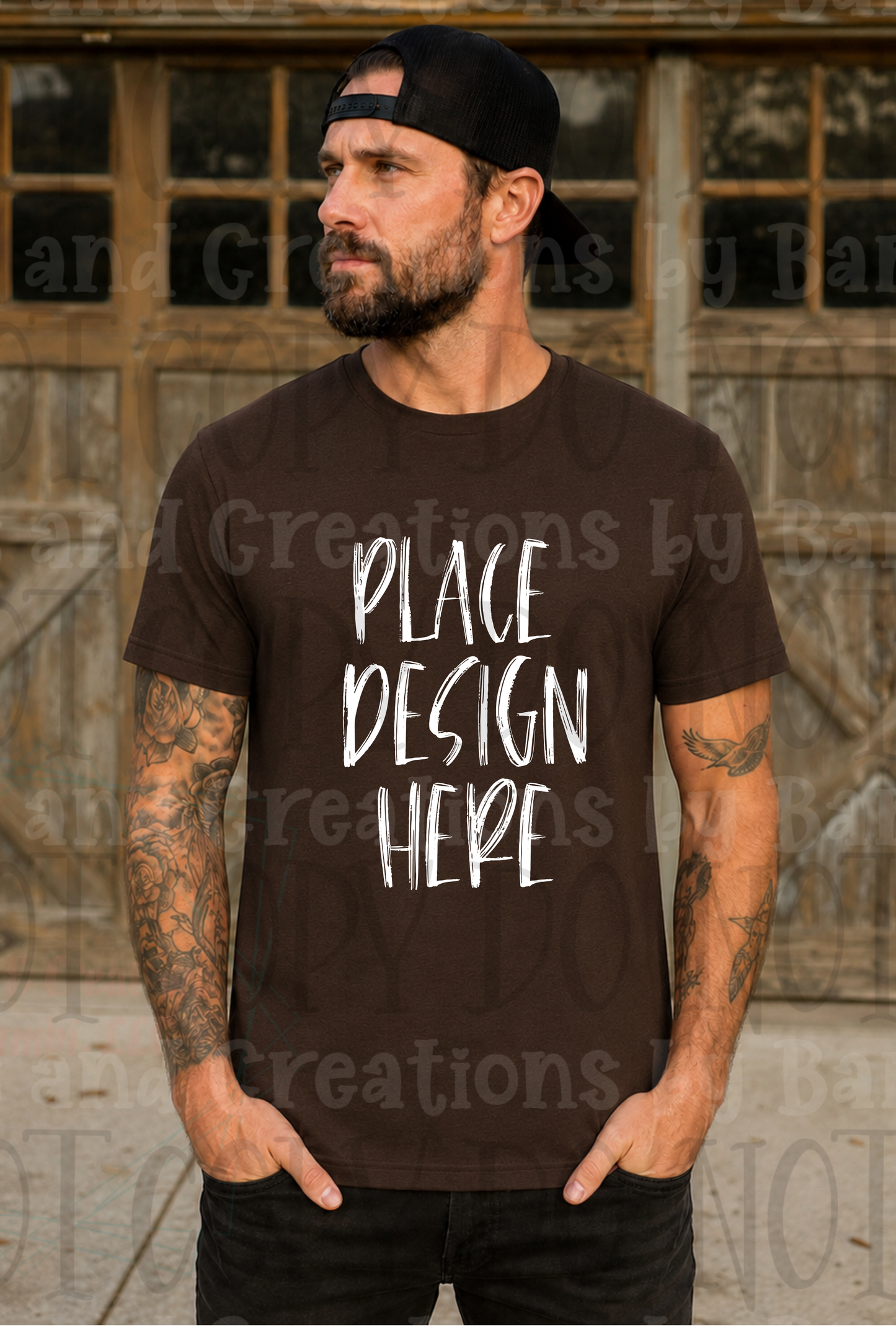 Variety of Father's Day Scene Apparel Mock Ups (Gildan Brand Only)