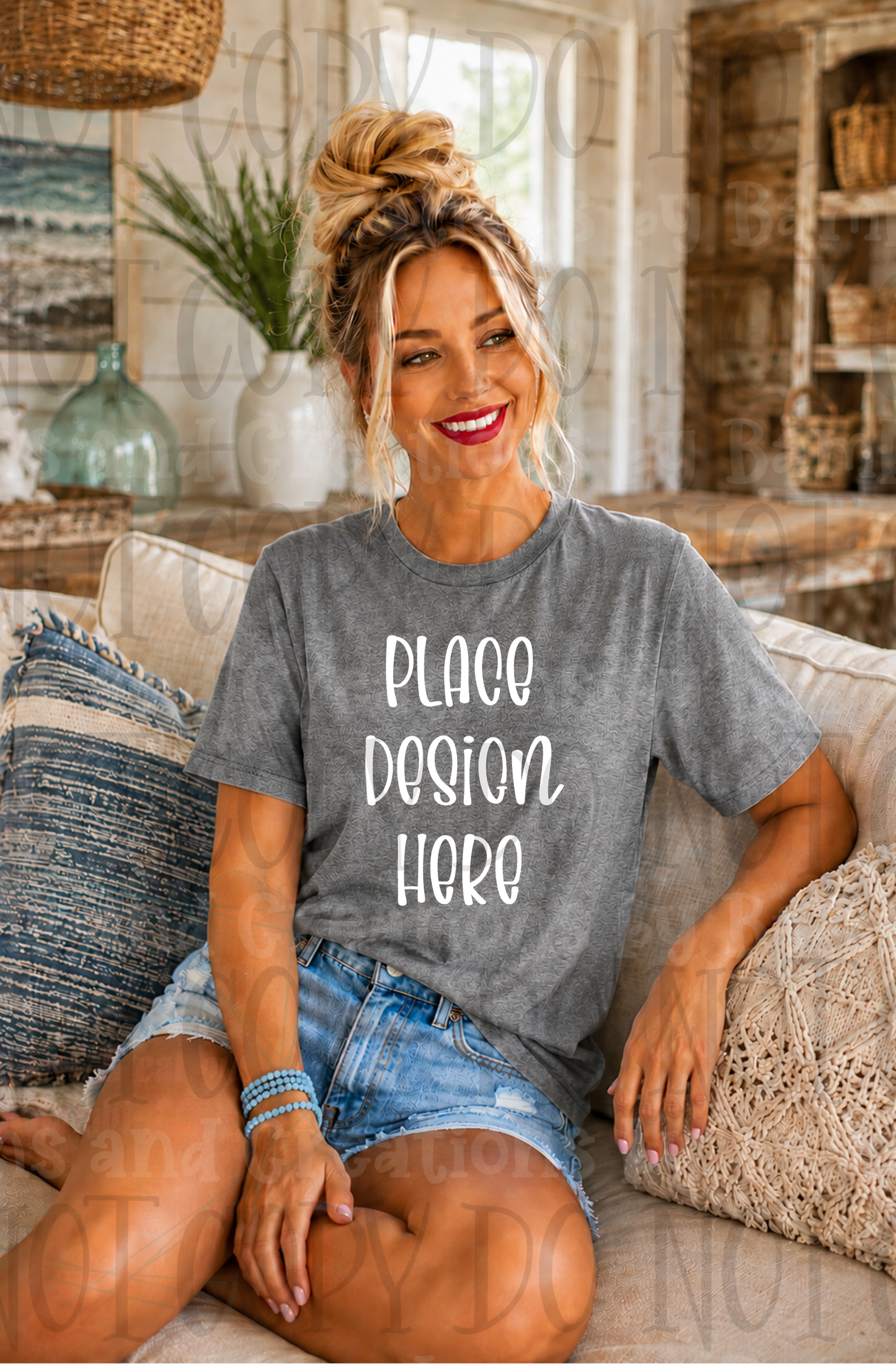 Variety of Boho Style Apparel Mock Ups (Bella Canvas and Gildan Brands)