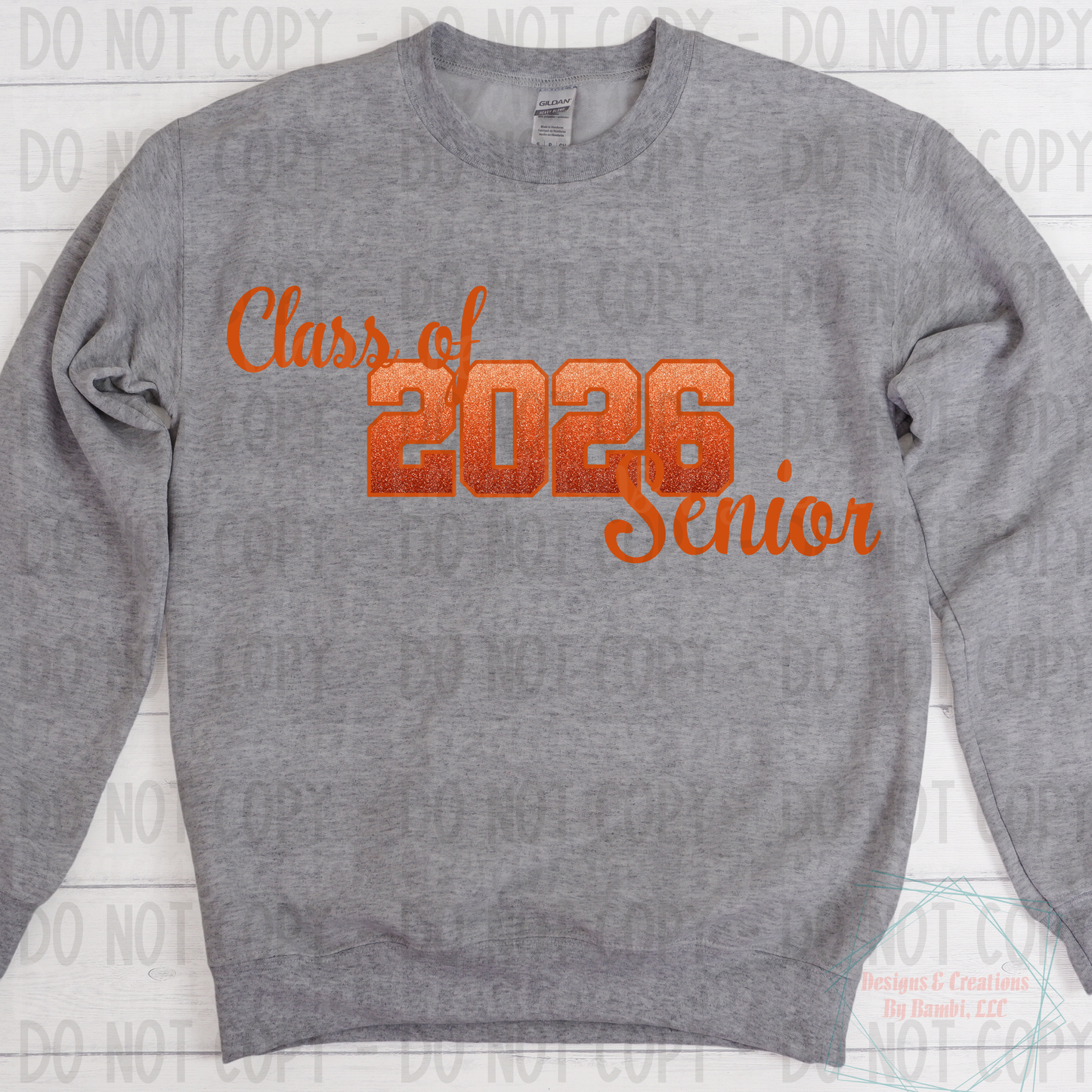 Class of 2026 Senior Ombre Orange with Orange Outline and Orange Font